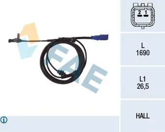 FAE 78098 Датчик ABS Citroen
