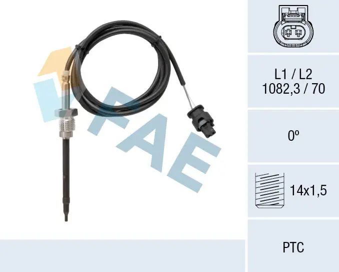 FAE 68046 Датчик, температура выхлопных