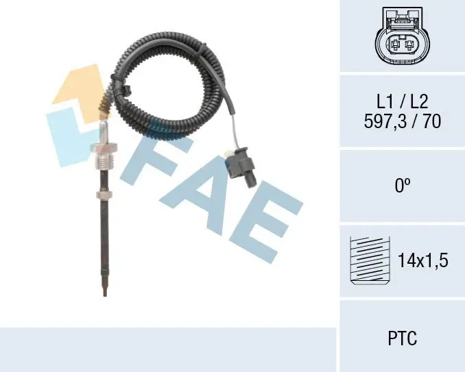 FAE 68018 Датчик, температура выхлопных