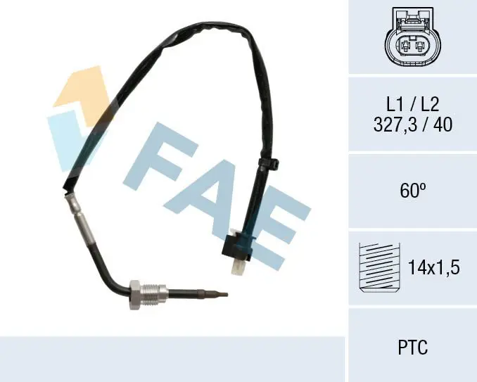 FAE 68027 Датчик, температура выхлопных
