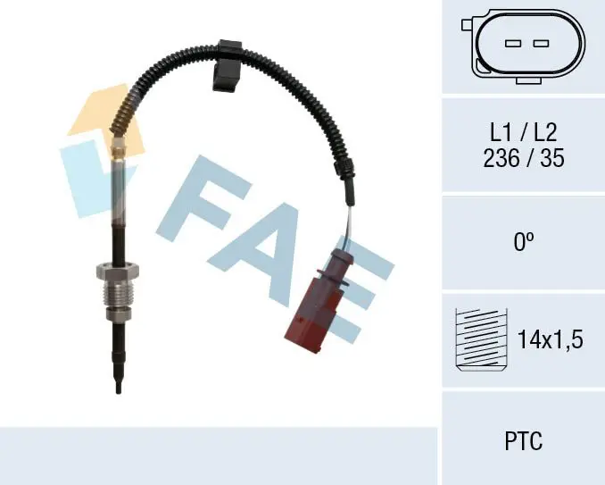 FAE 68033 Датчик, температура выхлопных