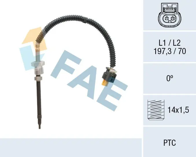 FAE 68043 Датчик, температура выхлопных