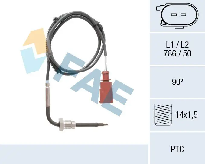 FAE 68068 Датчик, температура выхлопных
