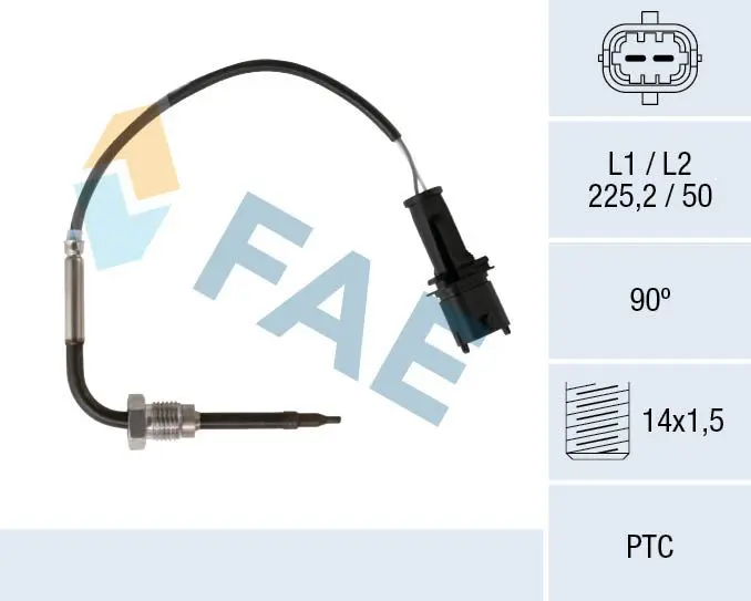 FAE 68091 Датчик, температура выхлопных