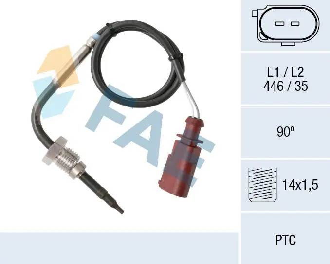 FAE 68011 Датчик, температура выхлопных