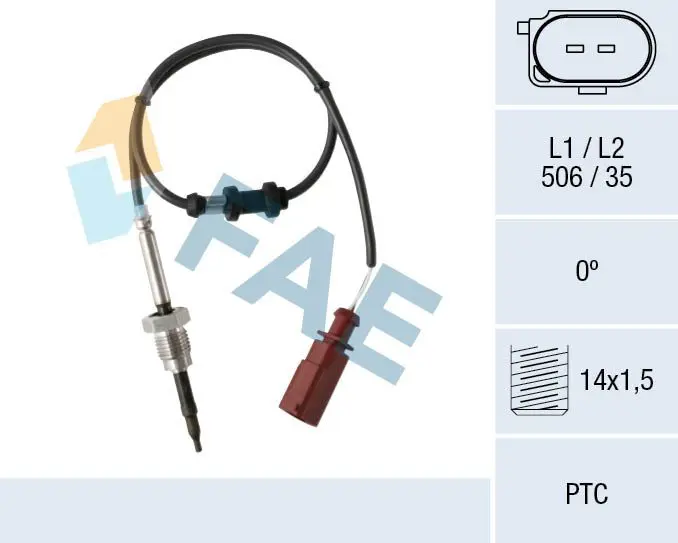 FAE 68026 Датчик, температура выхлопных