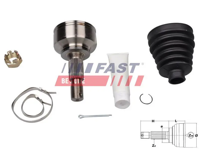 FAST FT25090K Шарнирный комплект, приводной