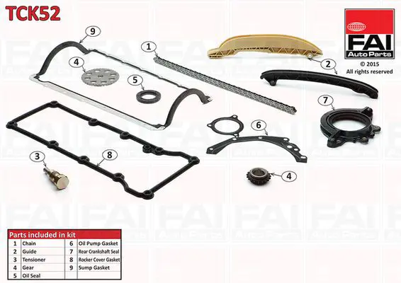 FAI AUTOPARTS TCK52 Комплект цепи привода