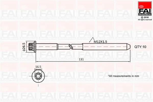 FAI AUTOPARTS B896 Комплект болтов