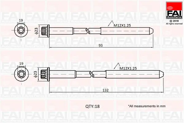 FAI AUTOPARTS B2201 Комплект болтов