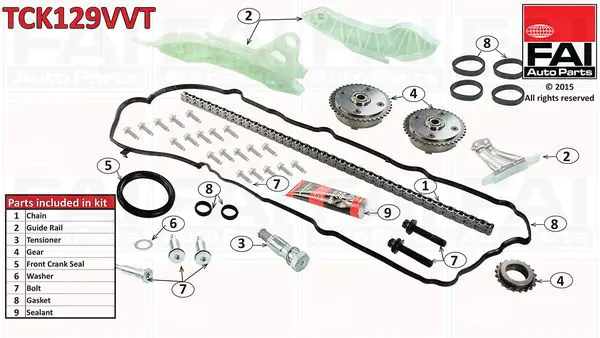 FAI AUTOPARTS TCK129VVT Комплект цепи привода