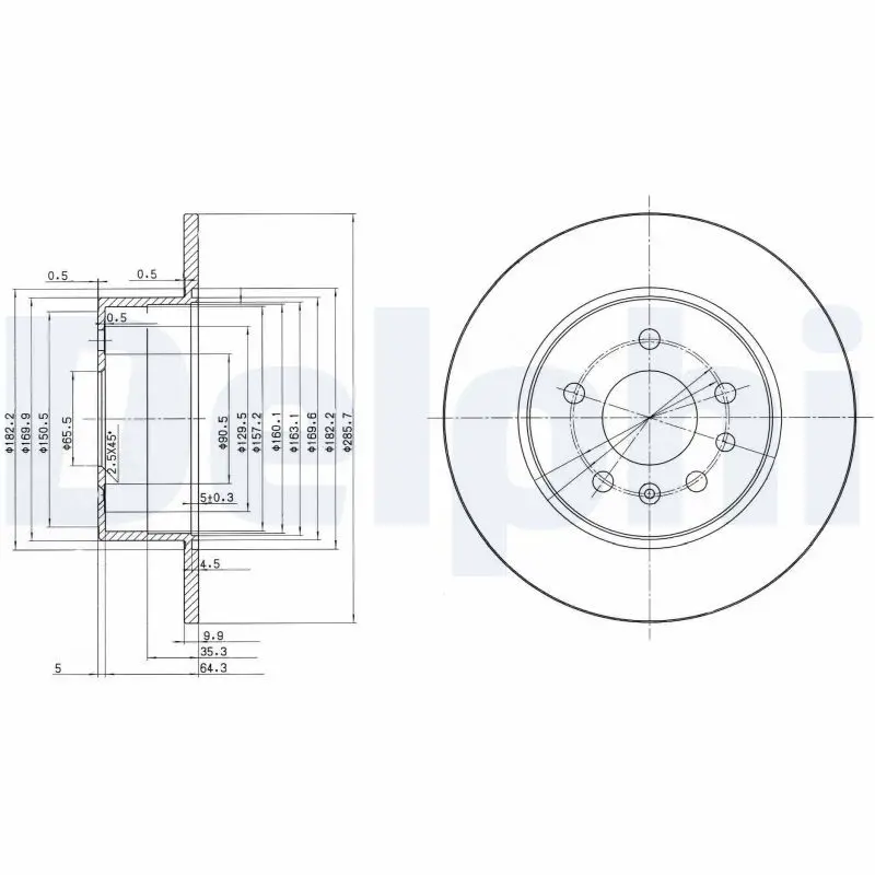 Delphi BG3274 Диск тормозной задн OPEL