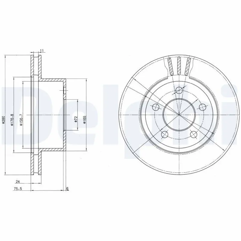 Delphi BG3533 BG3533 диск тормозной