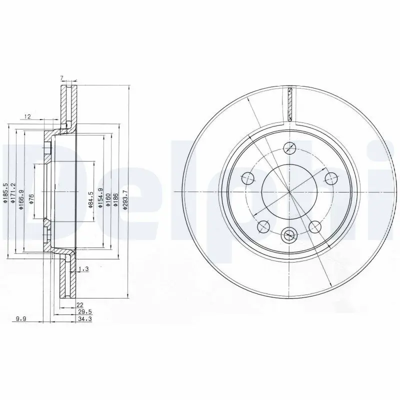 Delphi BG3893 Диск тормозной VW MULTIVAN