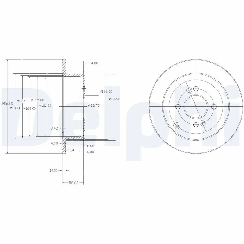 Delphi BG4097 Диск тормозной HYUNDAI ACCENT