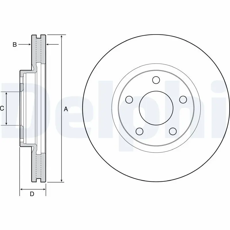 Delphi BG4562C Диск тормозной (2 шт в уп)