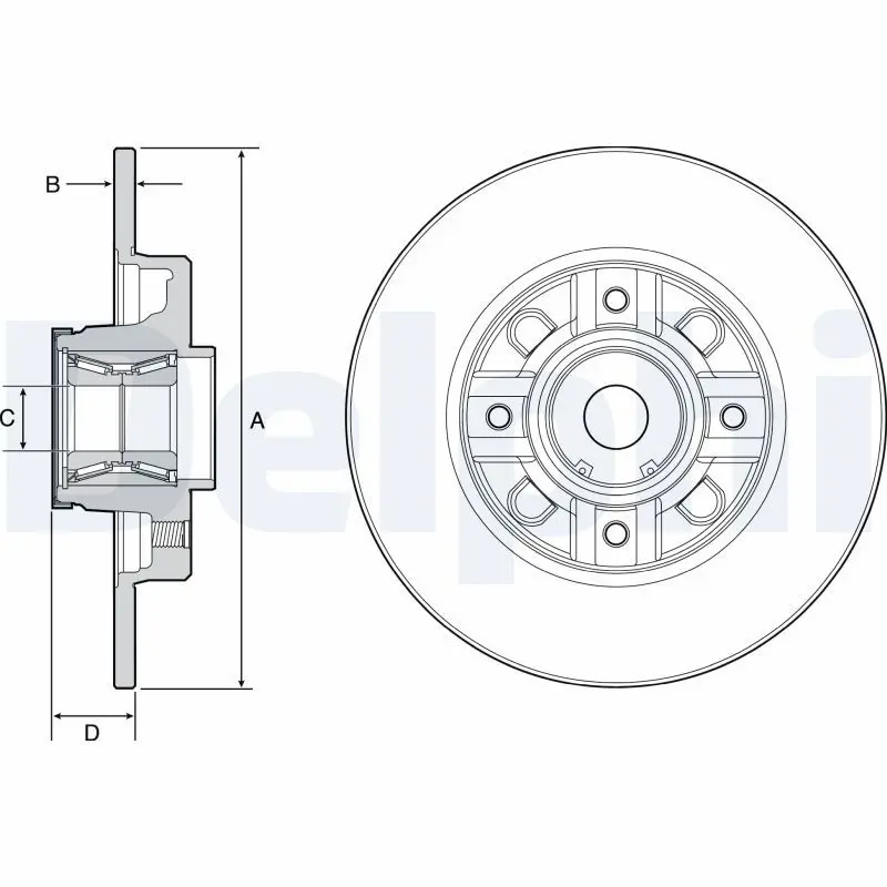 Delphi BG9116RS Диск тормозной с подшипником и