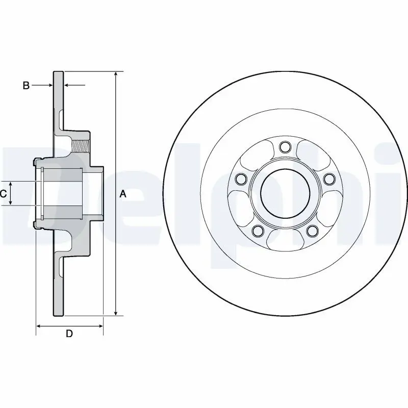 Delphi BG9138RS Диск тормозной c подшипн. ABS