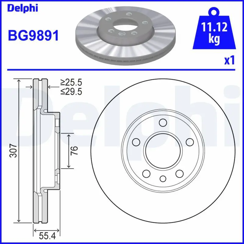 Delphi BG9891 Диск тормозной передний