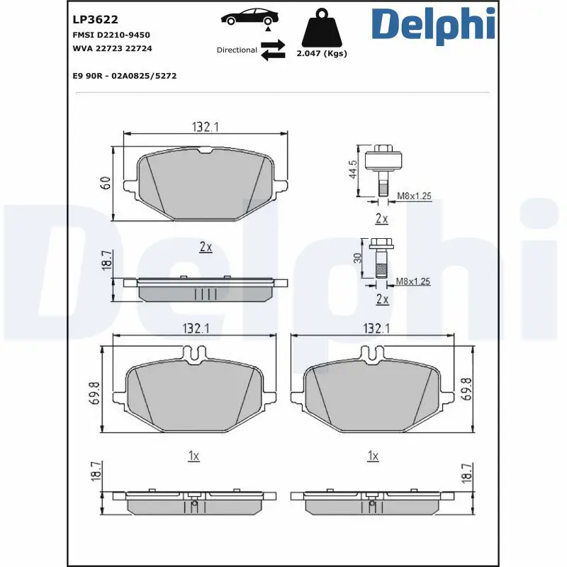 Delphi LP3622 Колодки тормозные дисковые,