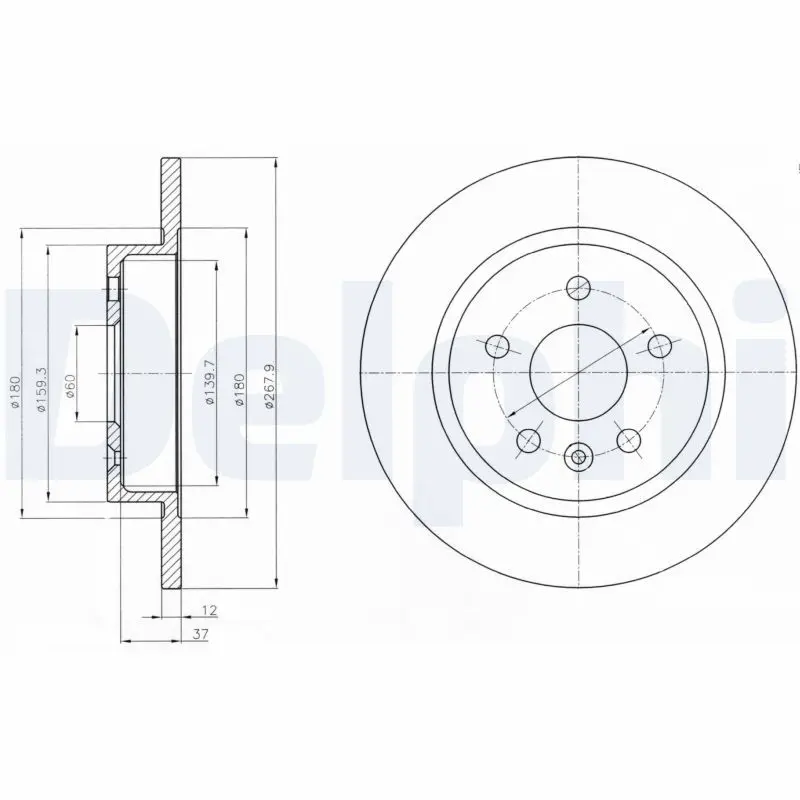 Delphi BG4199C Тормозной диск зад 15 дюйм