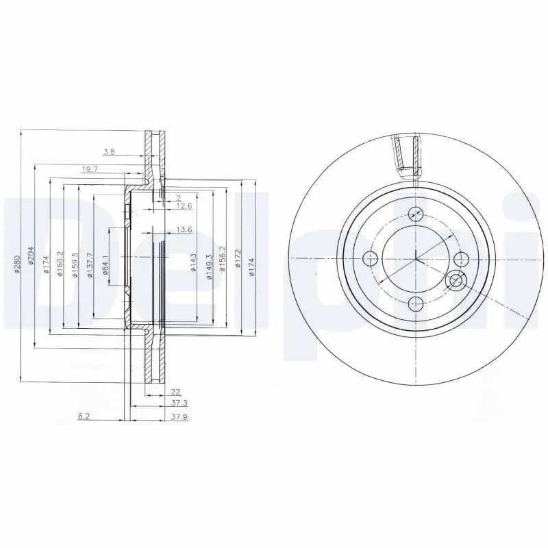 DELPHI BG4146C Тормозной диск