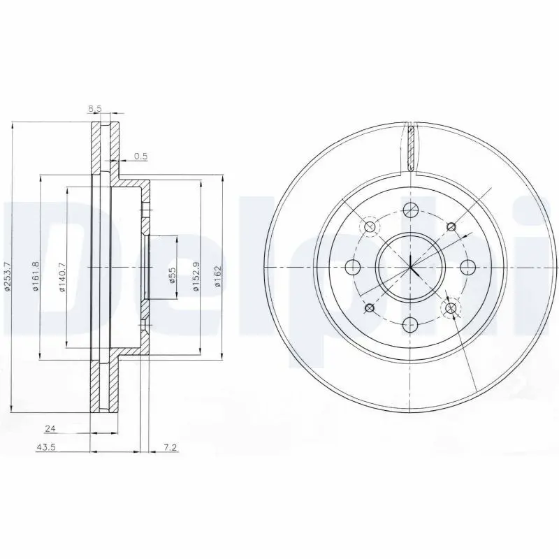 DELPHI BG4019 Тормозной диск