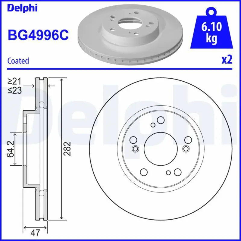 DELPHI BG4996C Тормозной диск