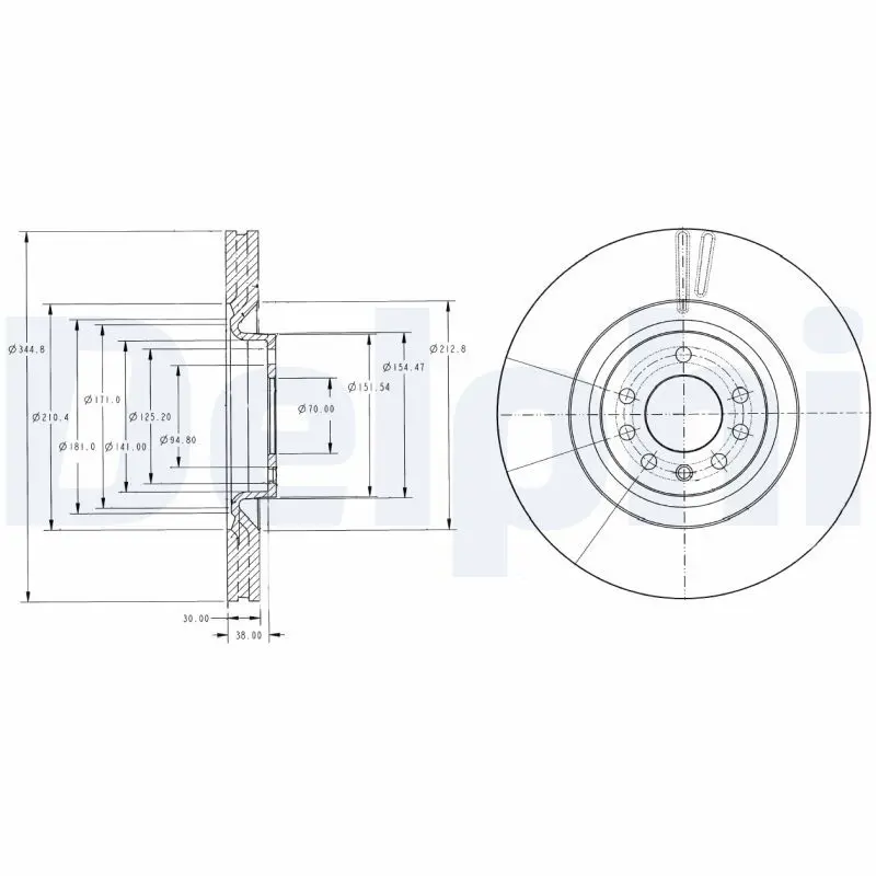 DELPHI BG9098 Тормозной диск