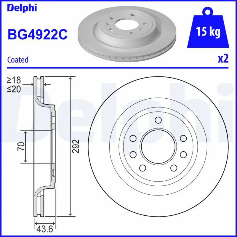 DELPHI BG4922C Тормозной диск