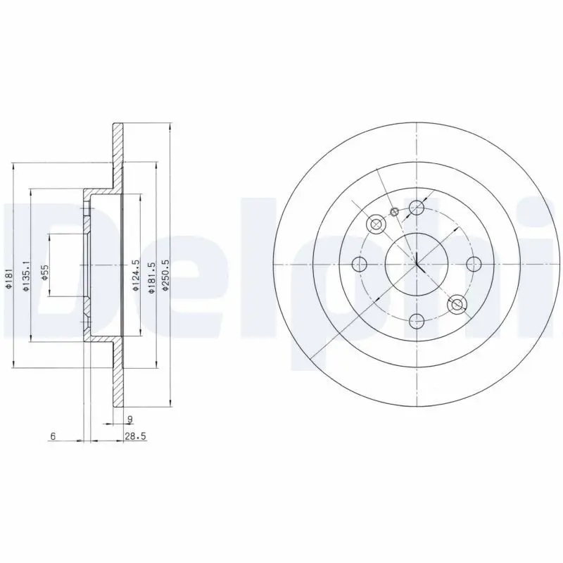 DELPHI BG2805 Тормозной диск
