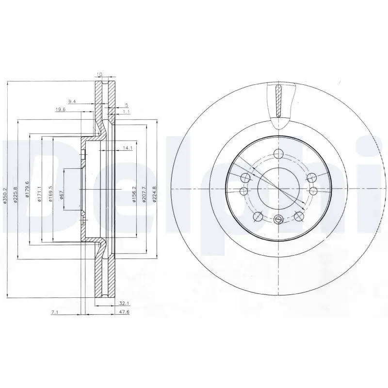 DELPHI BG9013 Тормозной диск