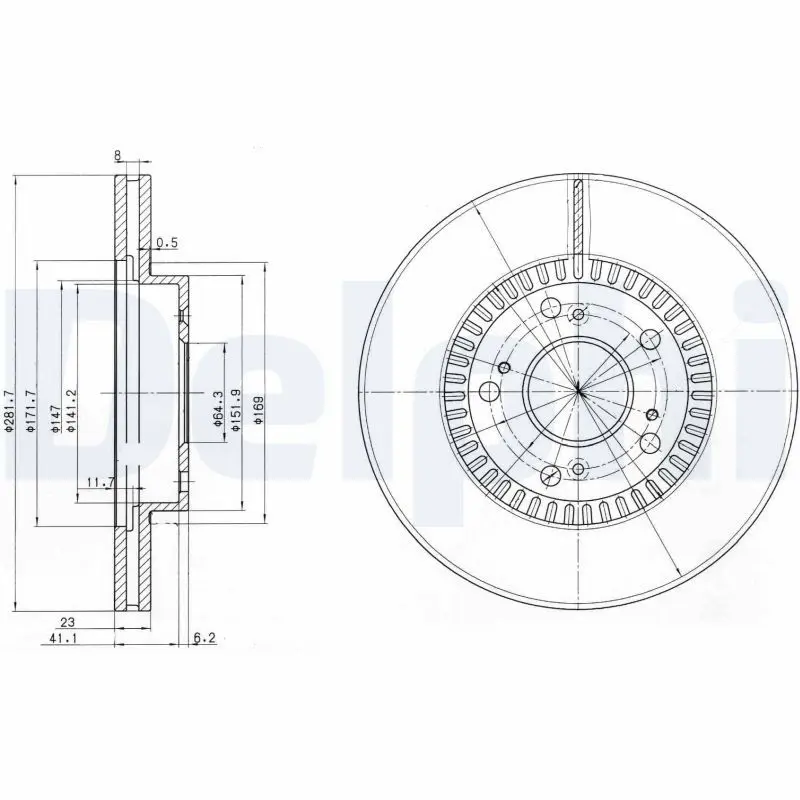 DELPHI BG3720 Тормозной диск