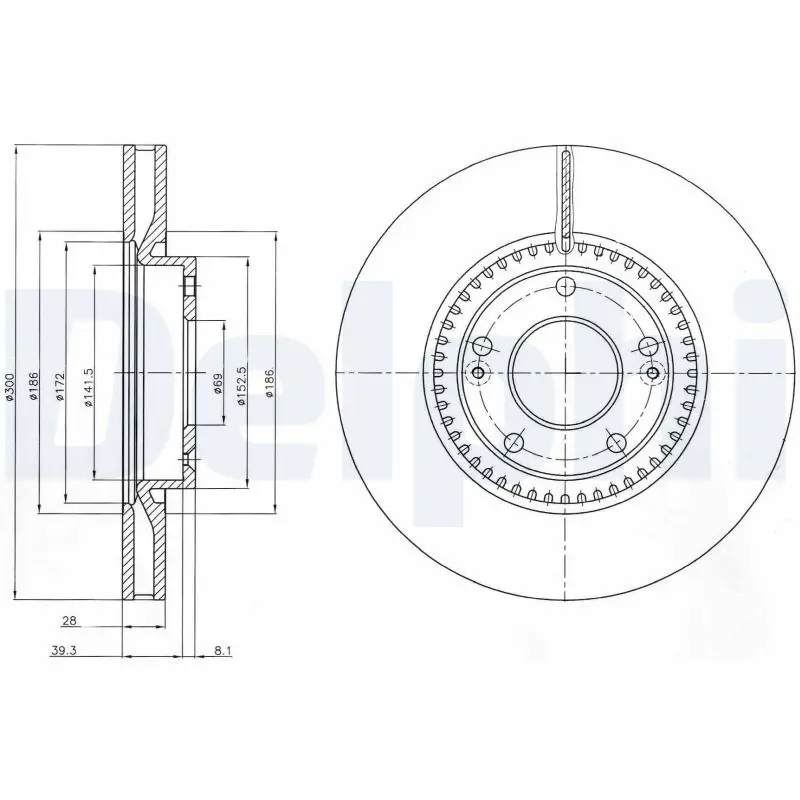 DELPHI BG4251C Тормозной диск