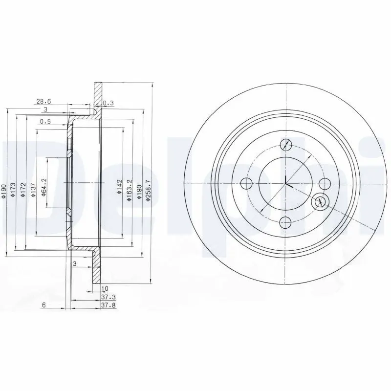 DELPHI BG3662C Тормозной диск