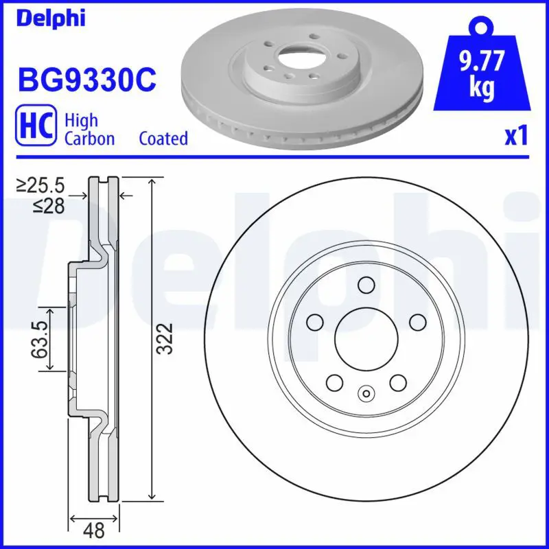 DELPHI BG9330C Тормозной диск