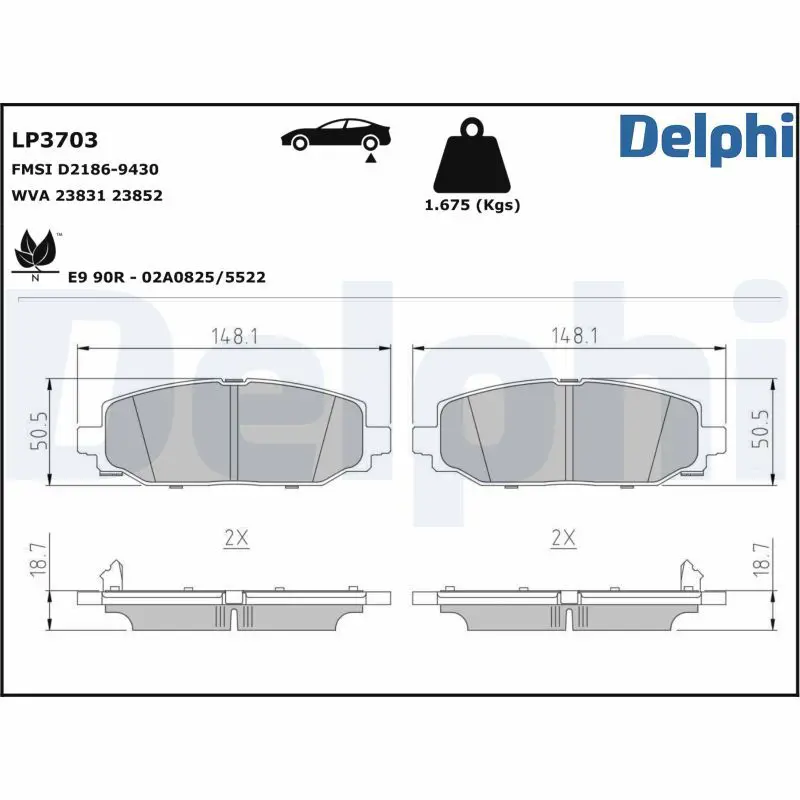 LP3703 Комплект тормозных колодок,