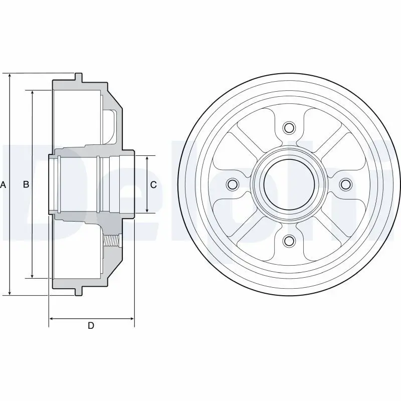 DELPHI BF282 Тормозный барабан