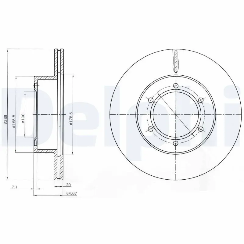 DELPHI BG2495 Тормозной диск