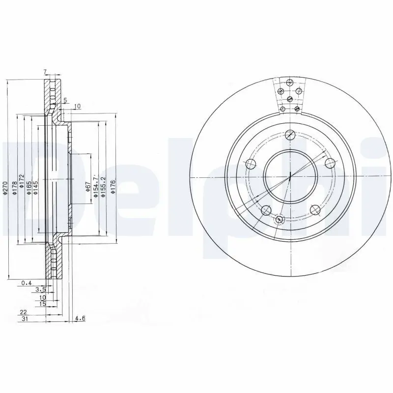 DELPHI BG3709 Диск торм.(цена за к-т) перед.