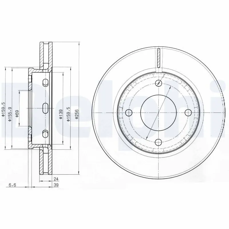 DELPHI BG3987 Тормозной диск