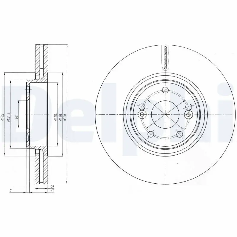 DELPHI BG4167 Тормозной диск