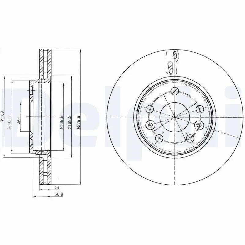 DELPHI BG4317C Тормозной диск
