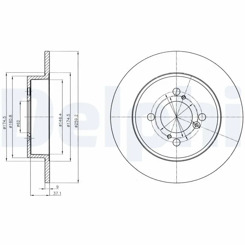 DELPHI BG4345 Тормозной диск