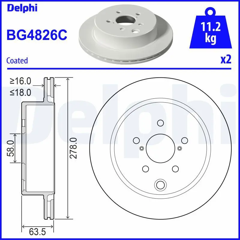 DELPHI BG4826C Тормозной диск