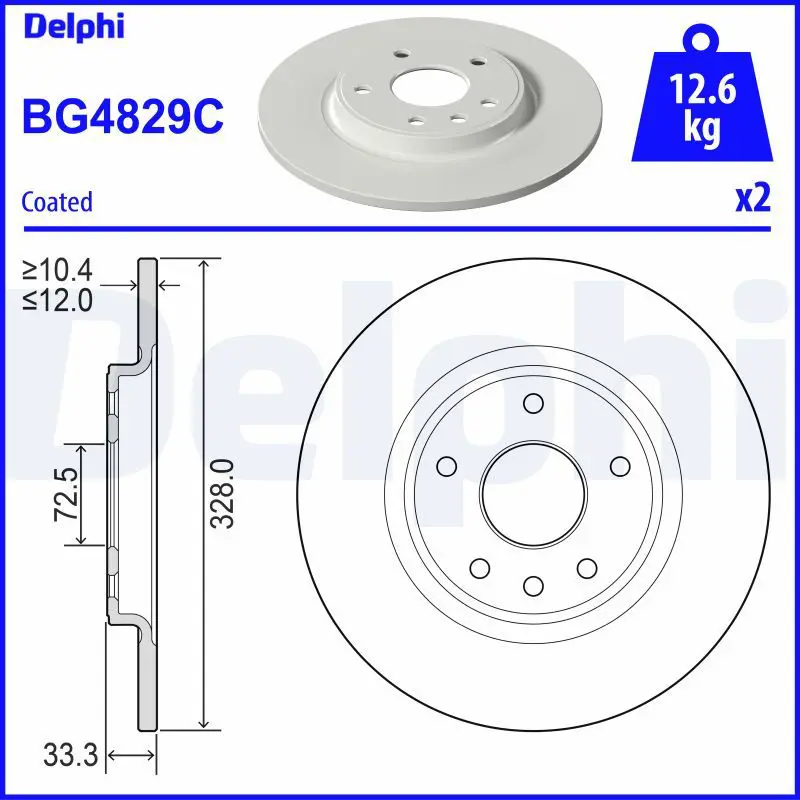DELPHI BG4829C Тормозной диск