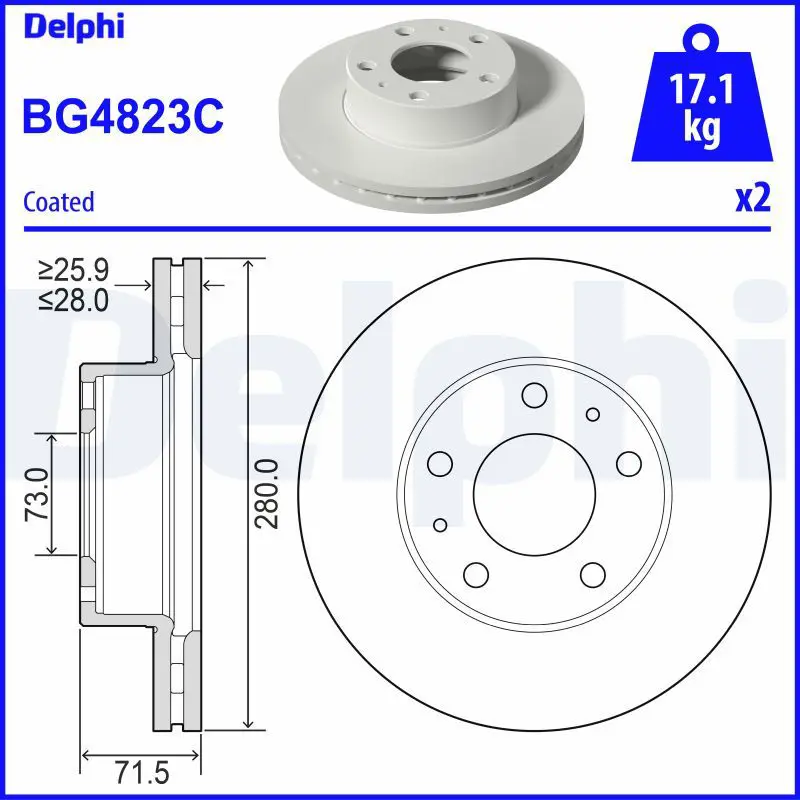 DELPHI BG4823C Тормозной диск