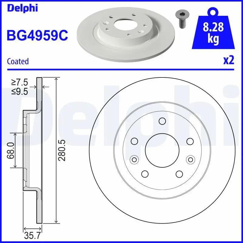 DELPHI BG4959C Тормозной диск