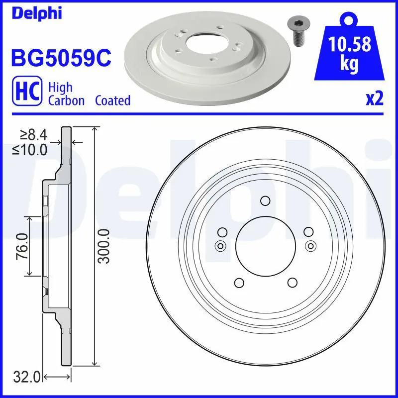 DELPHI BG5059C Тормозной диск