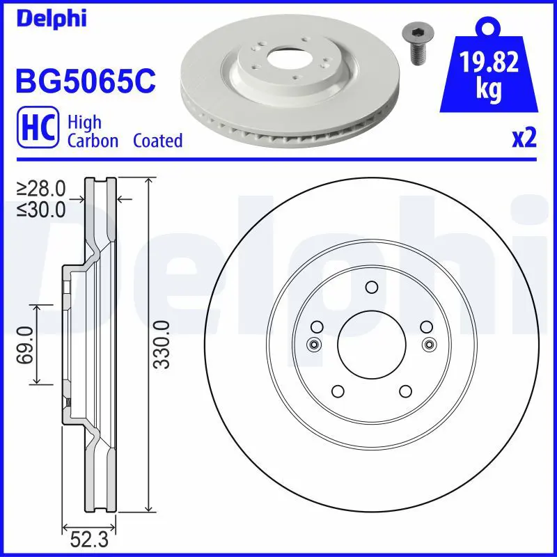 DELPHI BG5065C Тормозной диск
